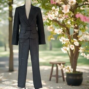 Trina Turk Charcoal Denim Women's Pantsuit and Skirt